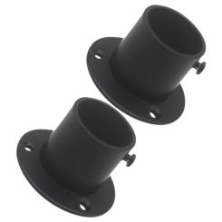 2 Pcs Curtain Rod Bracket Clothes Pole Base Shower Socket Wardrobe Closet Window Stainless Steel End Supports Holder
