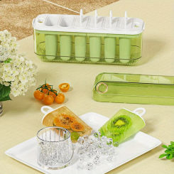 6-Cavity Silicone Popsicle Molds, Ice Cream Maker Tray with Easy Release, BPA-Free Plastic Ice  Mold Set for Homemade  Treats, P