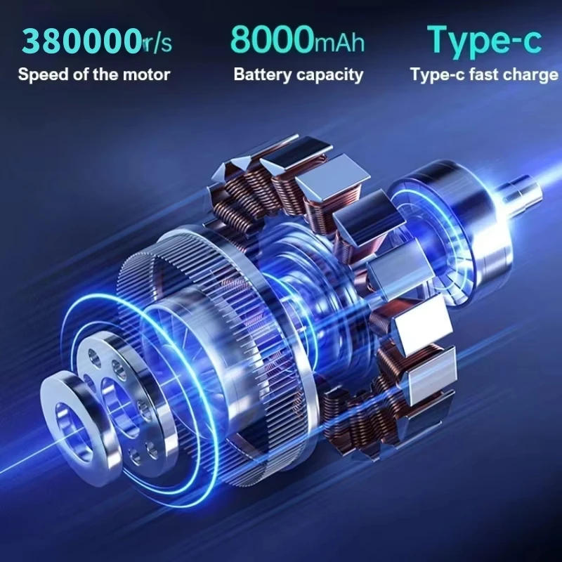 Description Picture 3 of item390000RPM Turbo Fan Powerful Air Blower Portable Wireless Dust Cleaner Type-C Charging Brushless Jet Blower Outdoor Home