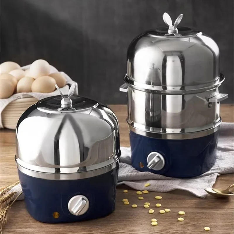Description Picture 2 of itemEgg Boiler electric Double Layers egg Cooker Multi-function Breakfast maker Stainless Steel Egg Steamer food egg cooking Machine