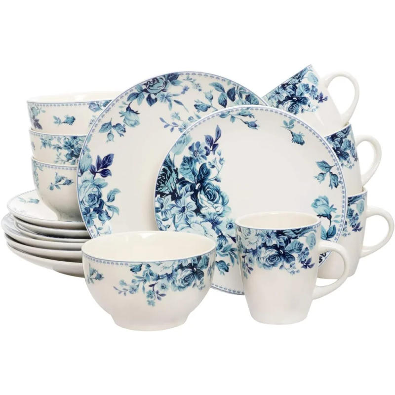 Description Picture 3 of itemPlate Sets Traditional Blue And White 16 Piece Dinnerware Set
