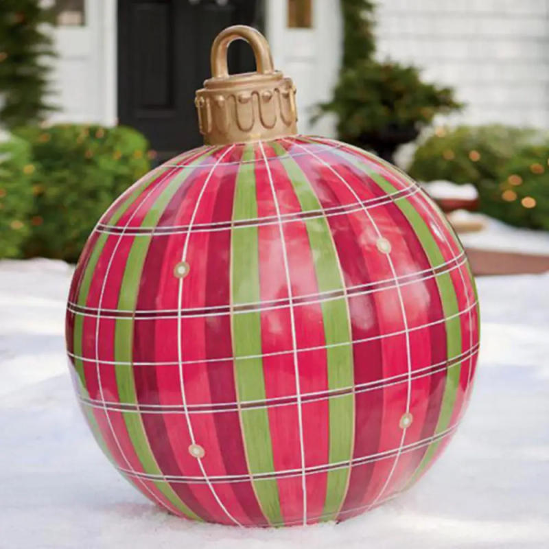 Description Picture 6 of item60CM Outdoor Christmas Inflatable Decorated Ball PVC Giant Big Large Balls Xmas Tree Decorations Toy Ball Without Light Ornament