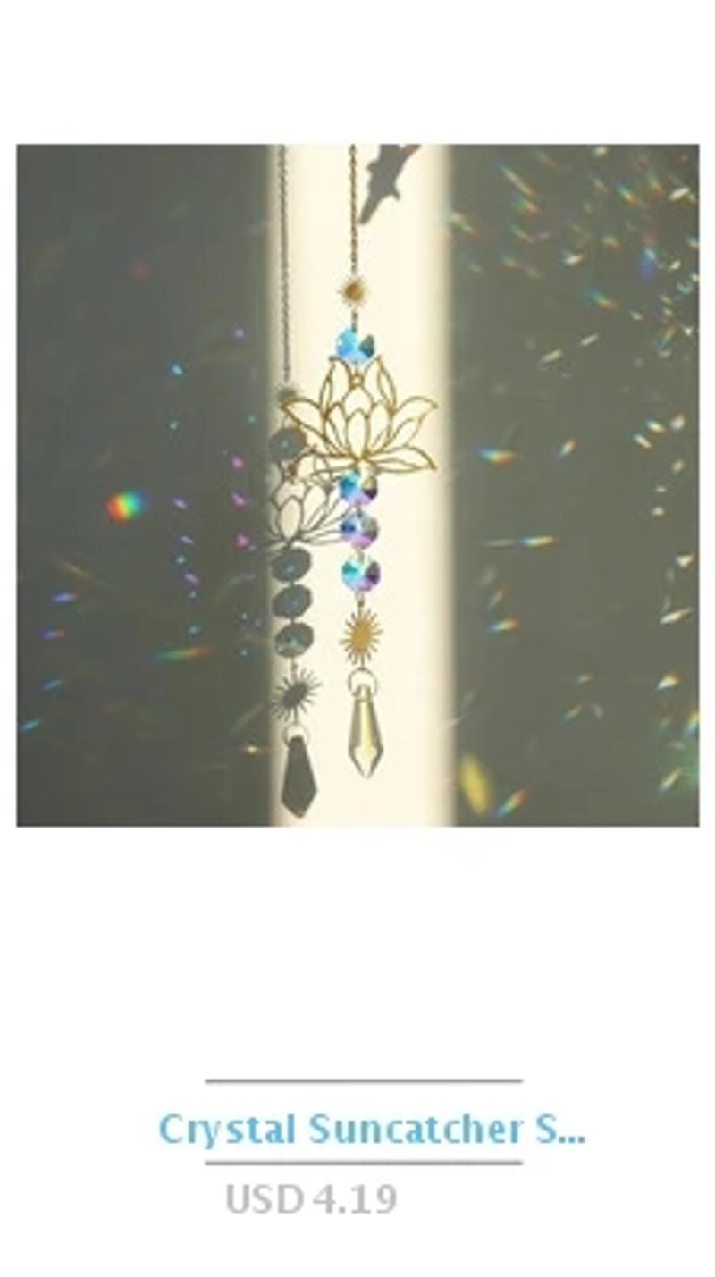 Description Picture 5 of itemSuncatcher Crystal Window Wind Chimes Light Catcher Rainbow Prism Shiny Chakra Crystal Hanging Pendant Home Decoration