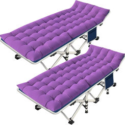 Camping Cot with Mattress Comfortable Cots for Sleeping Camping Bed Heavy Duty Folding Cot with Carry Bag for Adults Kids Outdoo