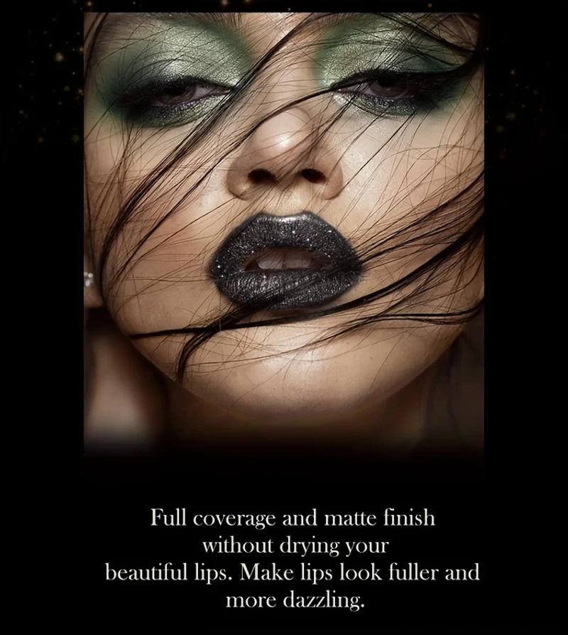 Description Picture 3 of item7 Colors Glitter Lipstick Hydrating Sparkling Shine Lip Color Nonstick Highly Pigmented Formula Gives Metallic Finish Lip Makeup