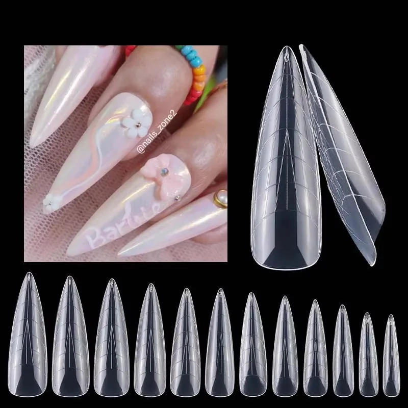 Description Picture 3 of itemDual Forms Nails Extension Molds Full Cover Top Form False Nail Tips System Acrylic Manicure Tools 120Pcs box
