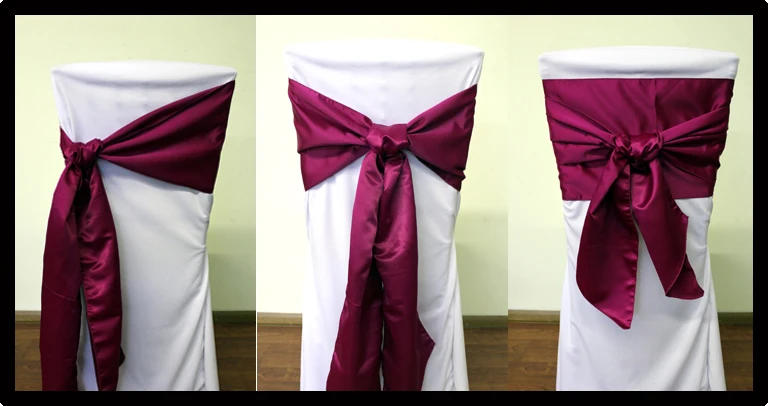 Description Picture 6 of item10pcs Satin Chair Bow Sashes Wholesale Wedding Chair Ribbon Bows For Party Event Hotel Banquet Supplies Home Decorations