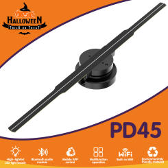 PD45cm 3D Hologram Projector Fan Lamp Wifi Display Light Led Logo Holographic Lamp Advertising Shop Logo Light Holiday Gifts