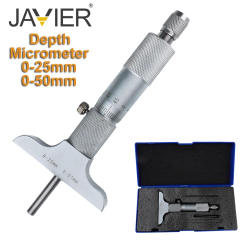 0-25/50mm Depth Micrometer 0.01mm depth micrometer gauge with rods depth caliper measuring tools
