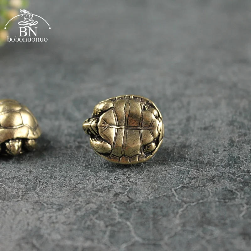 Description Picture 6 of itemHeavy Ball Shape Turtle Miniatures Figurines Antique Metal Brass Animal Tortoise Small Statue Tea Pet Table Ornament Home Decors
