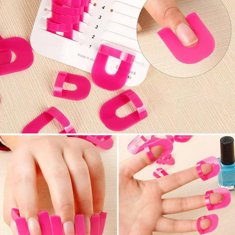 Description Picture 5 of item26pcs/set 10 Sizes G Curve Shape Varnish Shield Nail Protector Finger Cover Spill-Proof French Stickers Manicure Nail Art Tools
