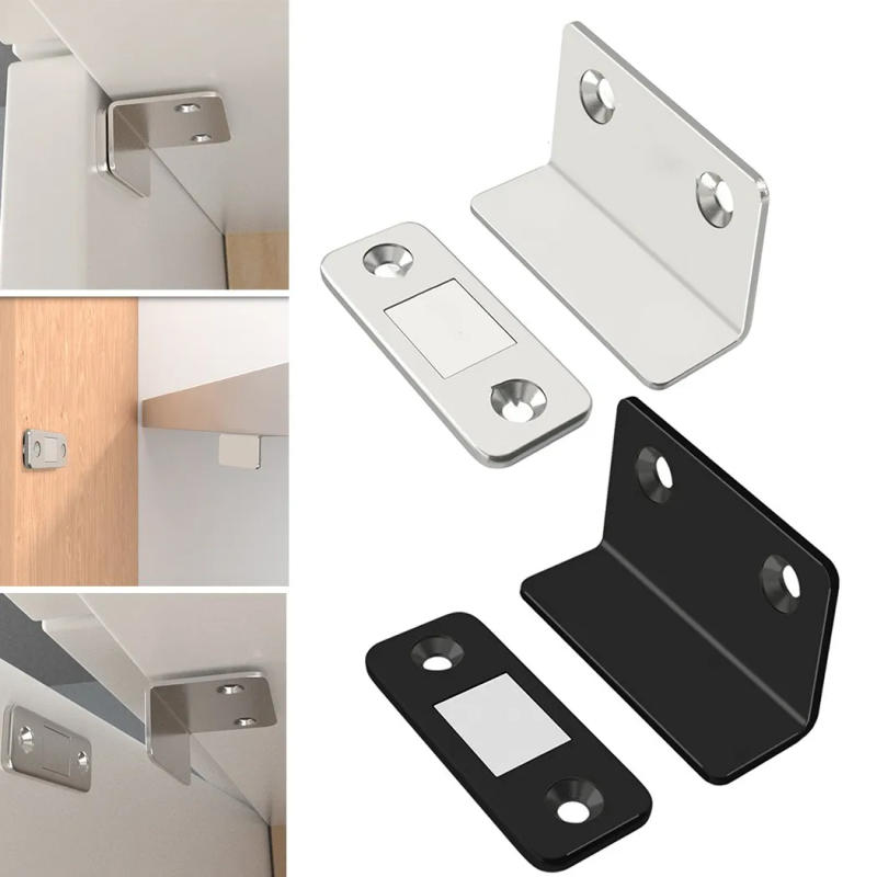 Description Picture 3 of item1Pc Cabinet Catch Latch Perforation-free Thin L-shaped Invisible Strong Magnetic Suction Sliding Door Closer Door Cupboard Touch