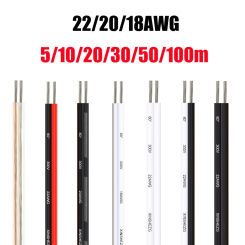 2 Pin LED Strip Cable 22 20 18 AWG Tinned Copper Wire 12V Electrical Wire For 3528 5050 Single Color LED Strips Bulb Lighting