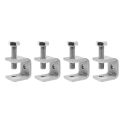 4Pcs Steel Pipe Square Clamp Pull Ring Adjustable Fixed Holder Clip Multi-Function Hardware Fasteners