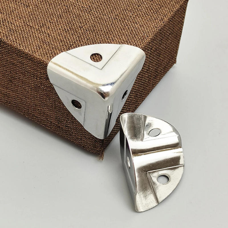 Description Picture 6 of item4/8/12 PCS Antique Style Metal Box Corner Iron Protection Case Edge Guard Corner Cover Chrome Furniture Hardware Corner Brackets