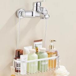 Aluminium Bathroom Shelf Without Drilling Shower Shelf Shelves Shampoo Holder Basket Storage Organizer Bathroom Accessories