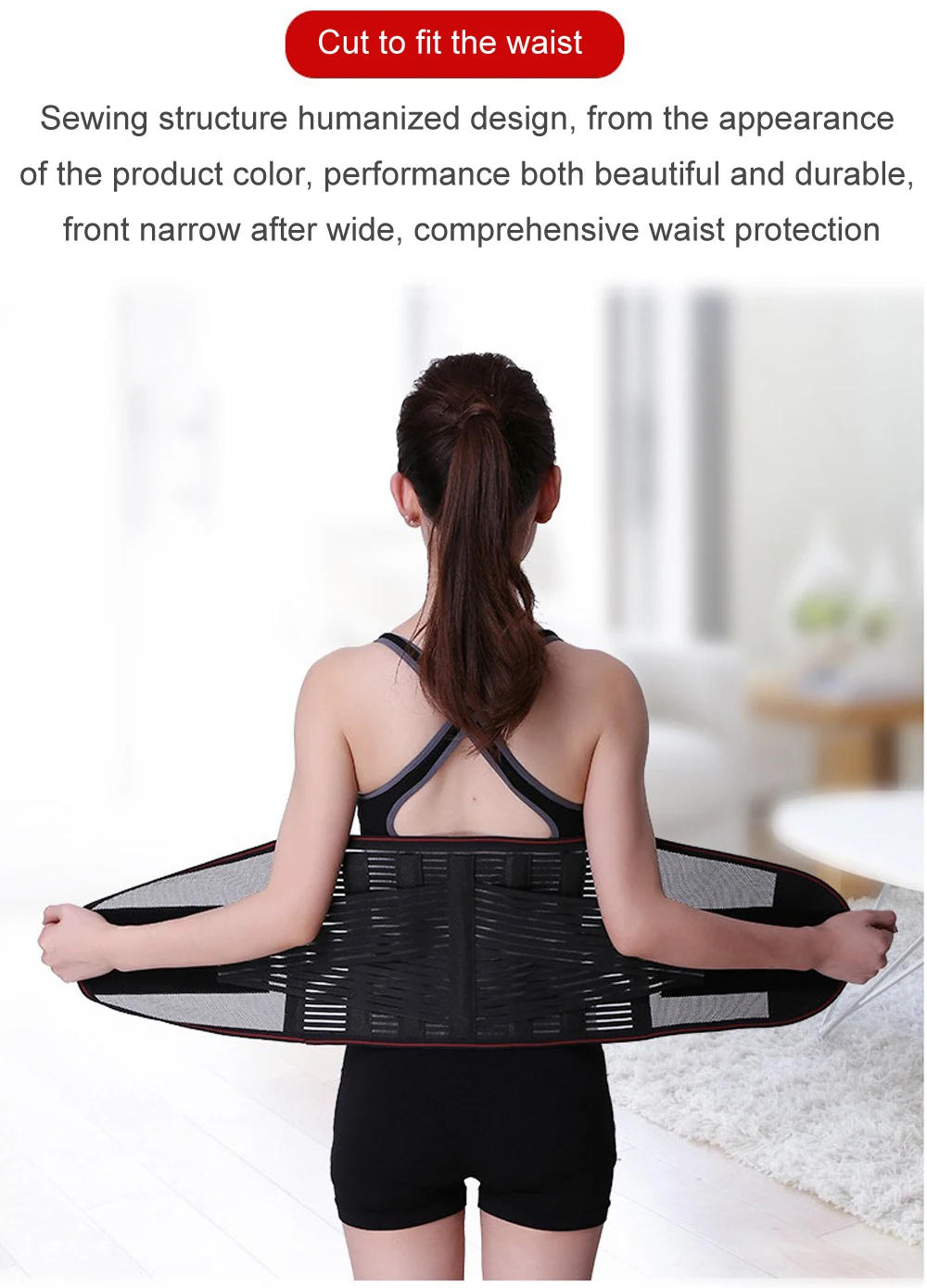 Description Picture 4 of itemLarge Size 4XL 5XL 5 Keel High Elastic Waist Posture Correction Brace Lumbar Disc Herniation Back Pain Supporter Protection Belt