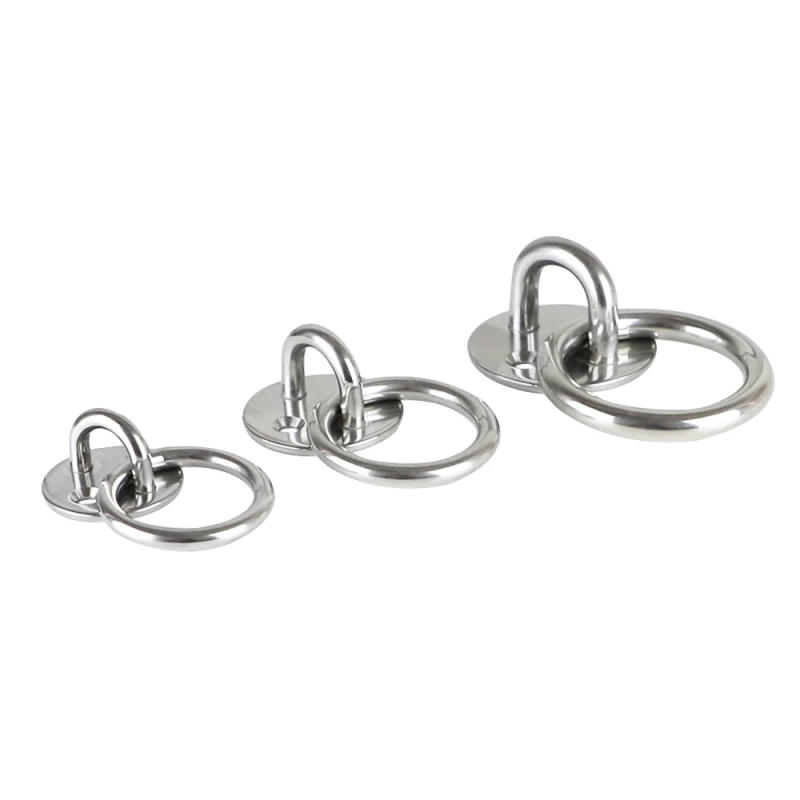 Description Picture 3 of item304 Stainless Steel Pad Eye Plate Staple Ring Hook Loop U-Shaped Sail Shade Hardware - For Wall Ceiling Hammock Hooks Hanger