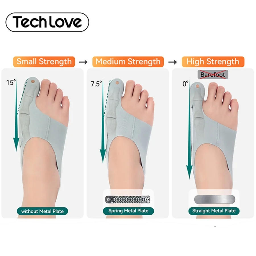 Description Picture 4 of itemTech Love Hallux Valgus Corrector Toe Straightener Adjustable Orthopedic Socks Relief Bunion Pain Feet Protector Foot Care Tools