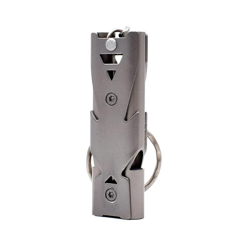Description Picture 3 of itemSurvival Whistle Double Pipe Burst Sound Whistle Outdoor Help Whistle Stainless Steel Earthquake Disaster Whistle