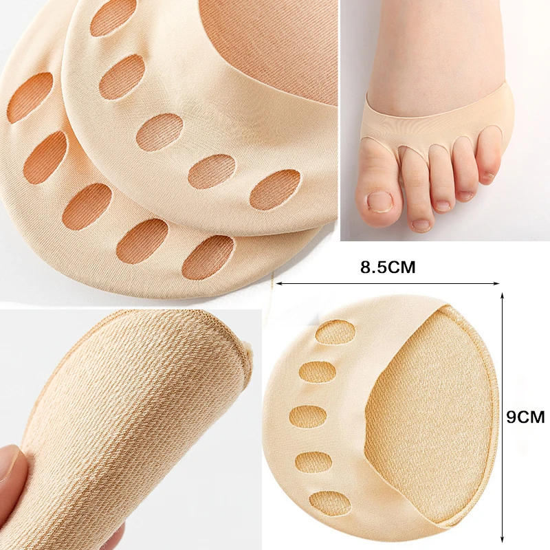 Description Picture 6 of item6Pcs Five Toes Forefoot Pads Women High Heels Half Insoles Orthotics Pain Relief Foot Care Feet Pain Massaging Toe Pad Inserts