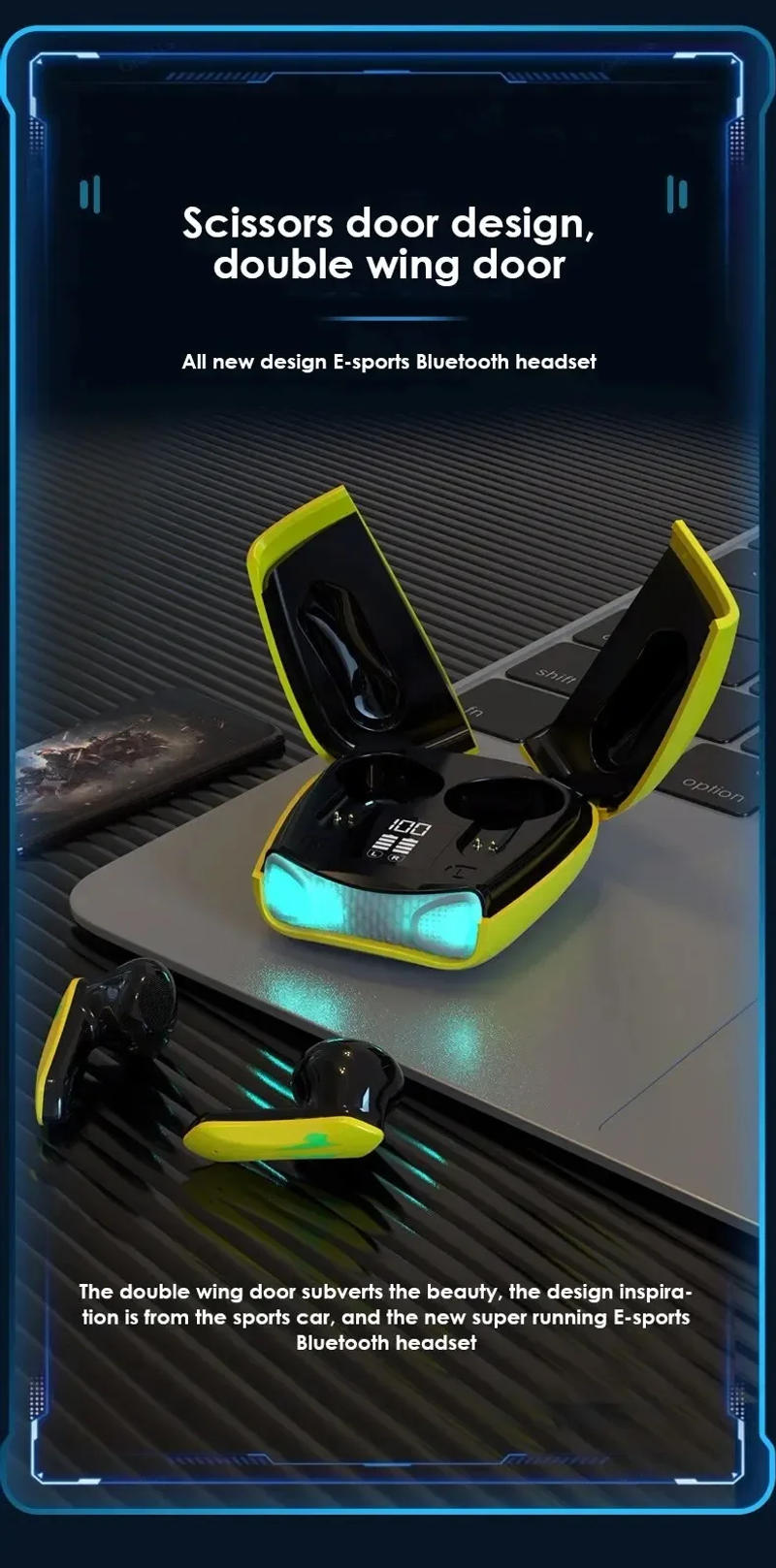 Description Picture 4 of itemWireless TWS Headphones Low Latency Gaming High Quality Ultra Long Battery Life Music Wireless Bluetooth Earphones