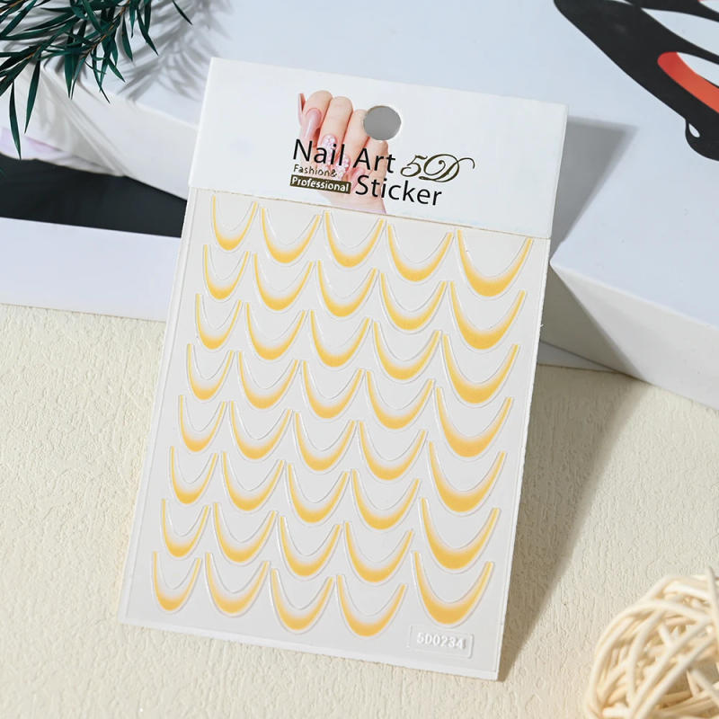 Description Picture 4 of item14pcs/set Gradient French Line Manicure Nail Art Stickers Self-Adhesive Decals Design Nail Tips Guides for DIY Decoration 8*10cm