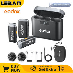 Godox WEC 2.4GHz Wireless Microphone System Transmitter Receiver Live Broadcast Reduction Noise Mic for DSLR Camera Smartphone