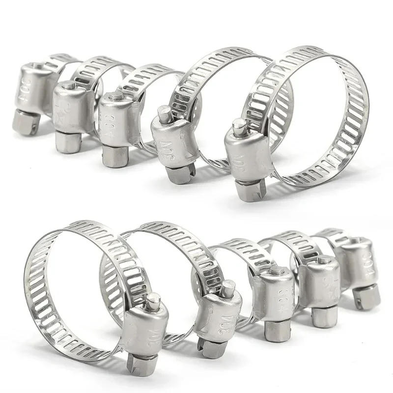 Description Picture 4 of item10/60Pcs Hose Clamps Stainless Steel Adjustable Screw Faucet Water Pipes Fasteners Fuel Tube Line Worm Gear Clip Hoop Plier Tool