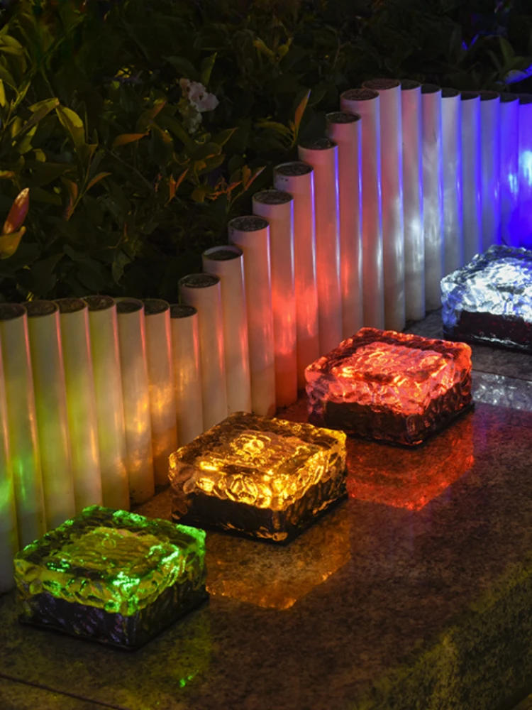 Description Picture 2 of itemSolar Underground Lamp Cube Outdoor Waterproof Path Stair Step LED Sunlight Garden Yard Pathway Party Decor Underground Lamp