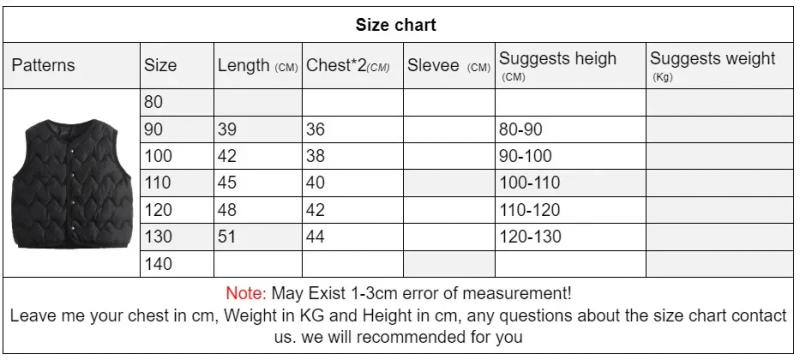 Description Picture 4 of itemKids Cotton Padded Vests Warm Waistcoat Autumn Baby Boys Girls Solid Vests Children Sleeveless Down Thicken Spring Outerwear