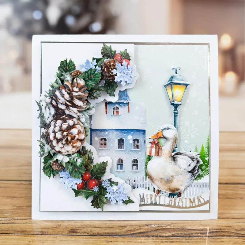 Description Picture 6 of itemMerry Christmas Gathering Crescent Pinecone Spray It Takes a Village Box Cuts Dies Set DIY Scrapbooking Home Cards Handmade Mold