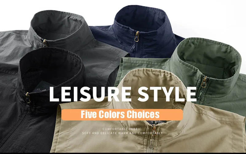 Description Picture 6 of itemMen's Sleeveless Camping Vest Jacket Multi-pocket Outdoor Mesh Vest Hiking Fishing Reporter Tooling Cut-sleeve Slim Waistcoat