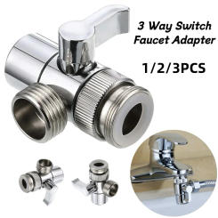 3 Way Switch Faucet Adapter Kitchen Sink Splitter Diverter Valve Water Tap Connector for Toilet Bidet Shower Bathroom Accessorie