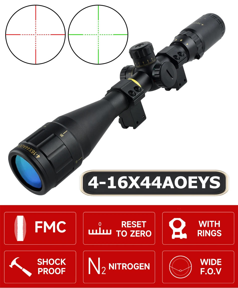 Description Picture 4 of item4-16x44 AOEYS Rifle Scopes Air Gun Sight for Hunting Reflex Optical Telescopic Spotting Airsoft Riflescopes Optic Sight