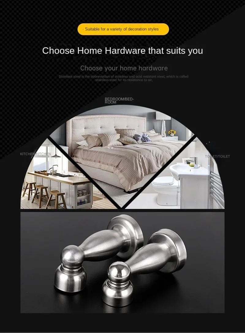 Description Picture 2 of itemDoor Stopper Magnetic Holder Stainless Steel Stainless  Magnetic Non-Punch Promotion Home Wall Wholesale Floor Absorb Sucktion