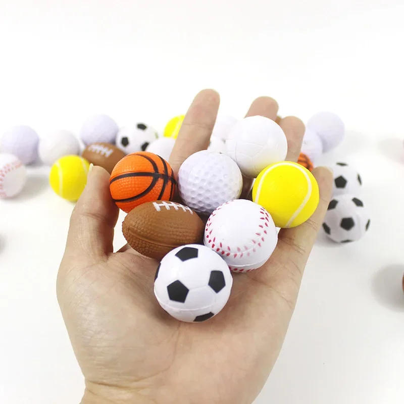 Description Picture 3 of itemSqueeze Ball Stress Relief Toy 4CM Football Basketball Baseball Tennis Soft Squishy Antistress Kid Outdoor Novelty Gag Toys
