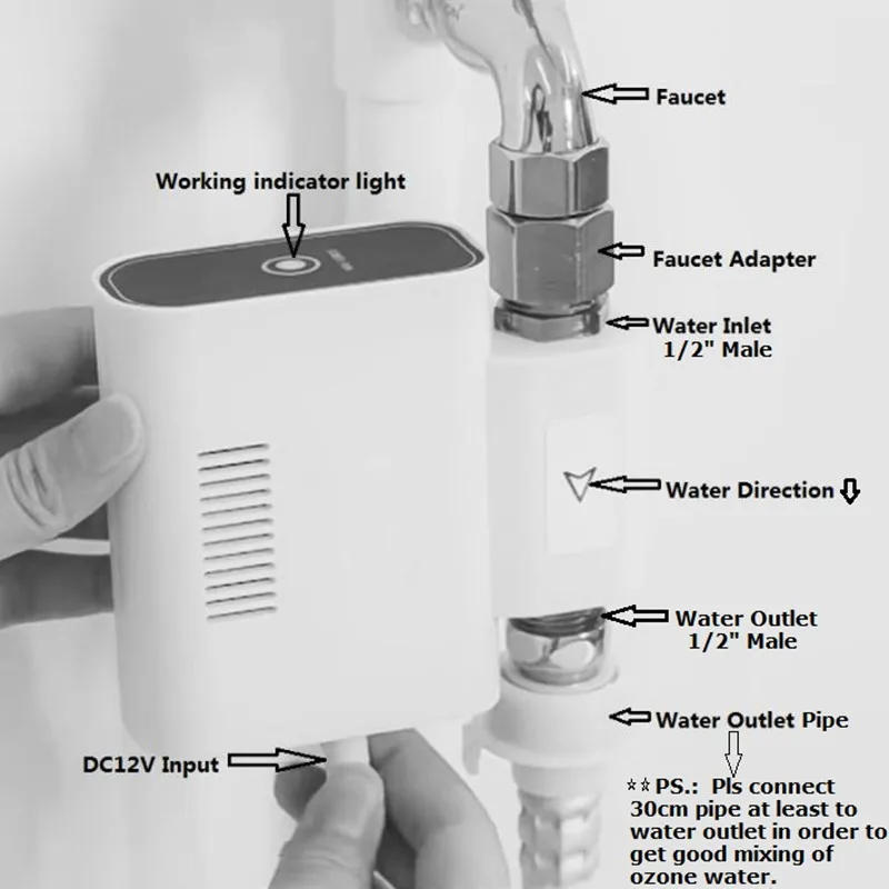 Description Picture 4 of itemOzone Water Device Ozonator for Washing Machine Laundry 12VDC Universal Voltage 1/2" or 3/4" installation