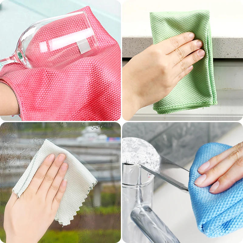 Description Picture 5 of itemMicrofiber Cleaning Cloths 1/5/10pcs Multi-Purpose Cleaning Cloth Car Window Wipes Windows & Mirrors Lint Free Glass Cleaning