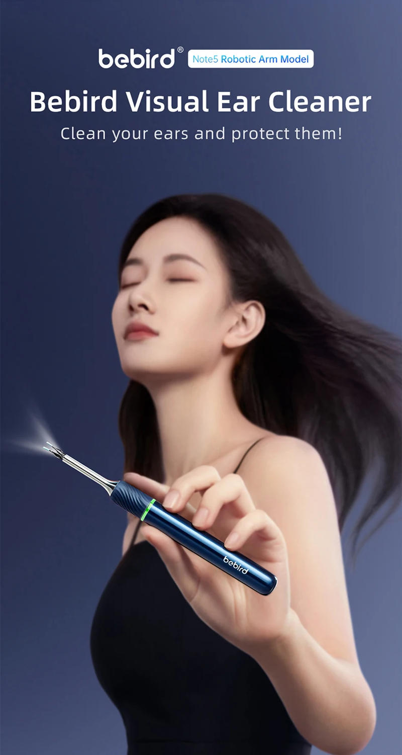 Description Picture 3 of itemBebird Note5 Pro Ear Cleaner Visual Ear Wax Removal Sticks HD Endoscope Tweezers 2 in 1 Earpick Mini Camera Otoscope Health Care