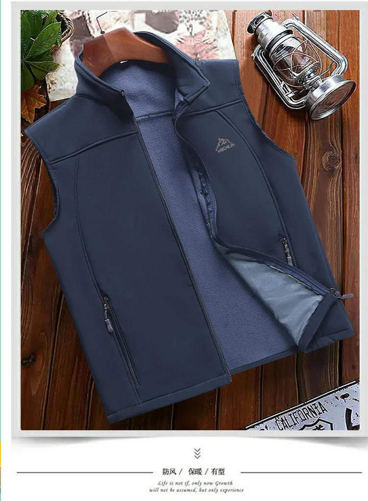 Description Picture 5 of itemSpring Autumn Outdoor Softshell Vest Jackets Fleece Waistcoats Outdoor Sportswear Hiking Fishing Tactical Sleeveless Chalecos