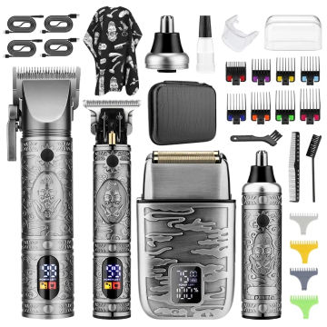 Resuxi 740 Kit NEW Hair Clippers Professional Hair Trimmer Nose Trimmer Men's Shaver Set with All Metal Body