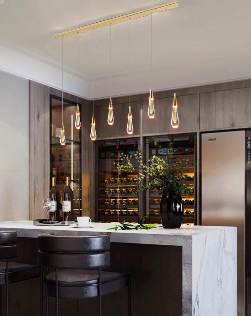 Description Picture 3 of itemWater drop design crystal chandelier for dining room luxury gold home decor hanging light fixture living room led cristal lamp