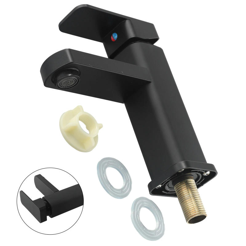 Description Picture 6 of item1pc Basin Faucet Anti-fingerprint Black Stainless Steel Single Cold Sink Faucet Bathroom Counter For Kitchen Bathroom Home Hotel