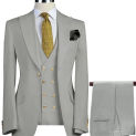 3 Pcs Set Suit Pants Vest Double breasted Custom Made / Fashion Men's Casual Boutique Business Groom Wedding Jacket Blazers Coat