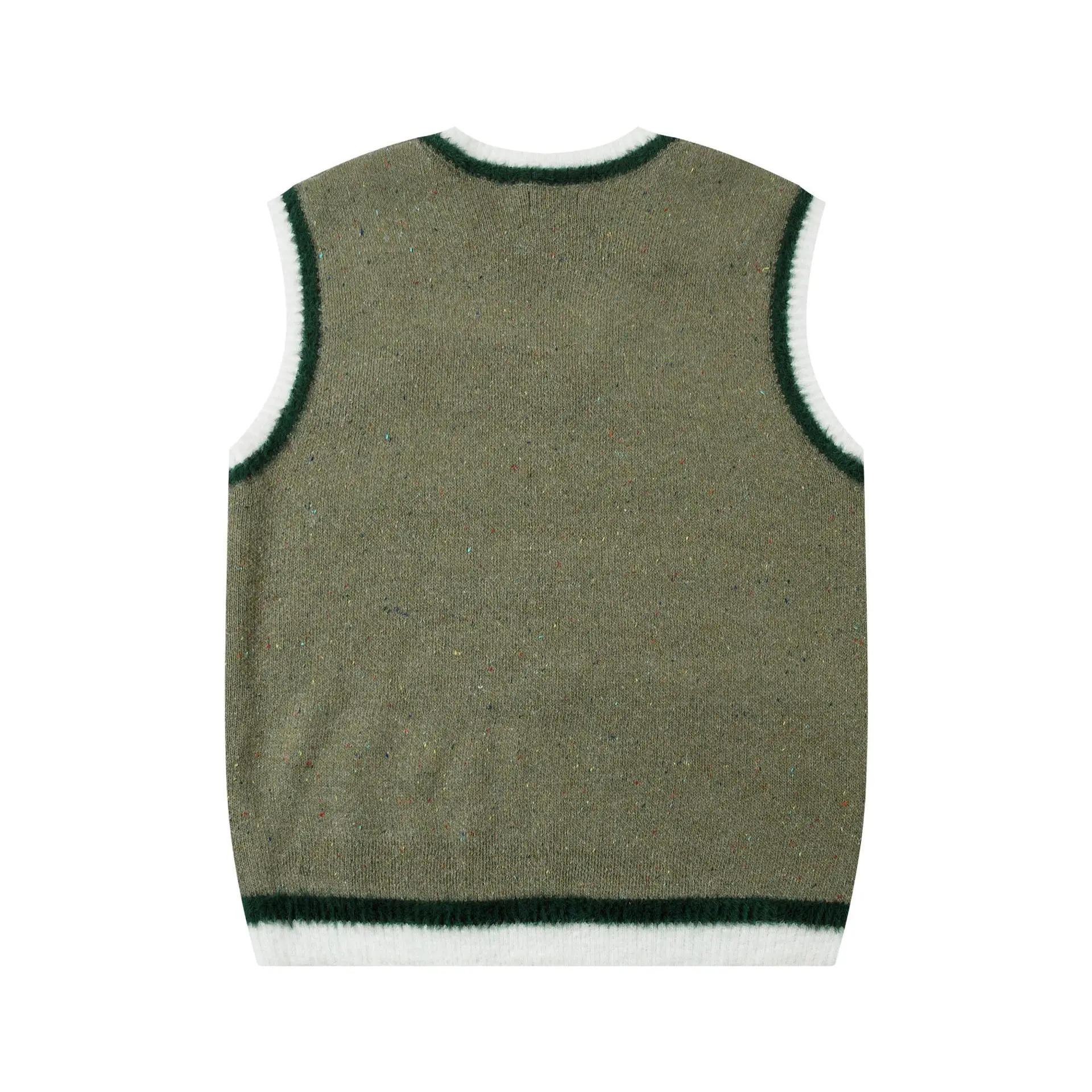 Description Picture 5 of item2023 College Sweater Vest Men Women Nylon Letter Printed Loose Sleeveless Sweaters High Street Casual Jumpers Autumn Winter Tops