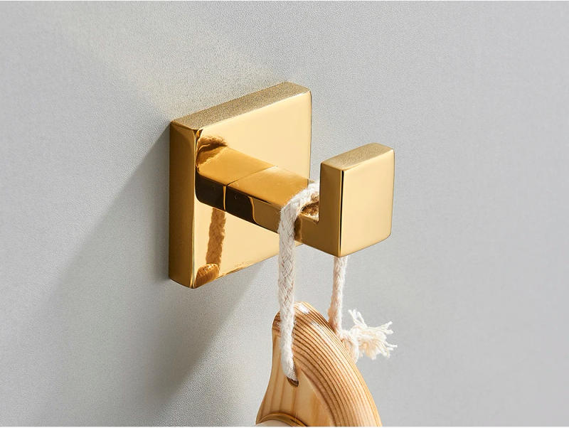 Description Picture 5 of itemPOIQIHY Gold Bathroom Accessory Set Robe Hook Towel Bar Toilet Roll Paper Holder Towel Ring Wall Mounted SUS304 Stainless Steel