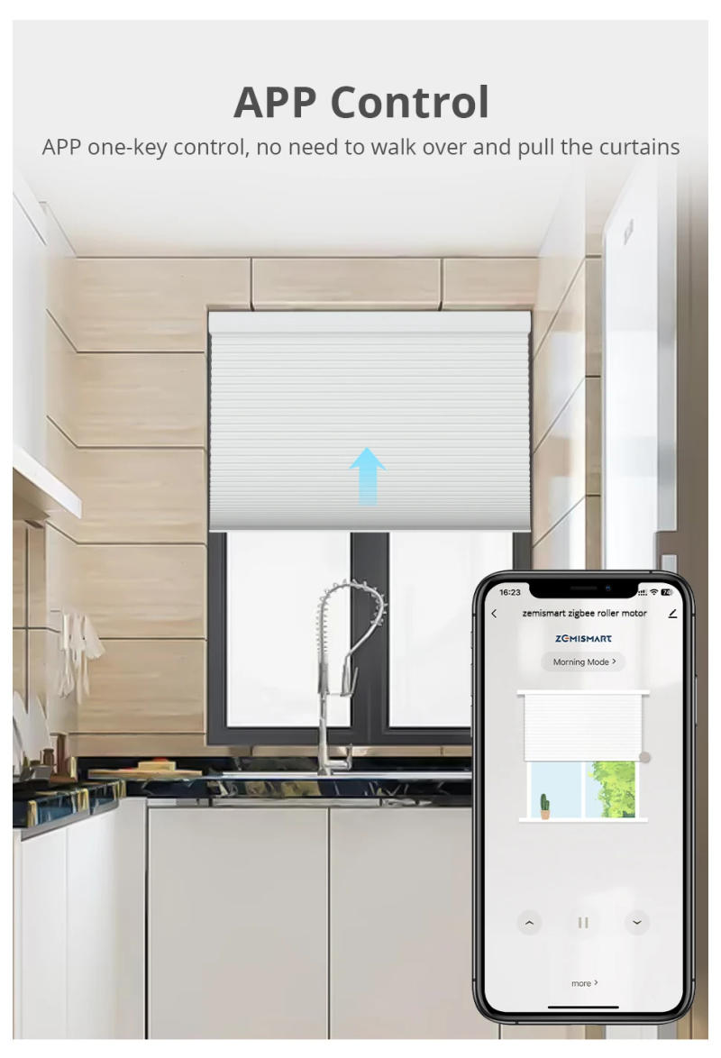 Description Picture 4 of itemZigbee Smart Roller Shutter Motor For 37 38mm Tube Electric Curtain Shade Engine Work with Tuya APP Alexa Google Home Control