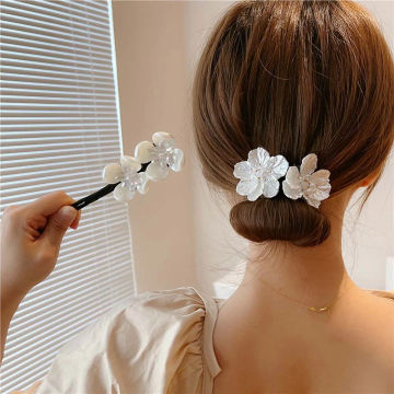 style Hair Device Shell flower Hair Styling Tool Salon Bow Pearl Hair Pin Lazy Hair dish artifact Bun Maker Braid Maintenance