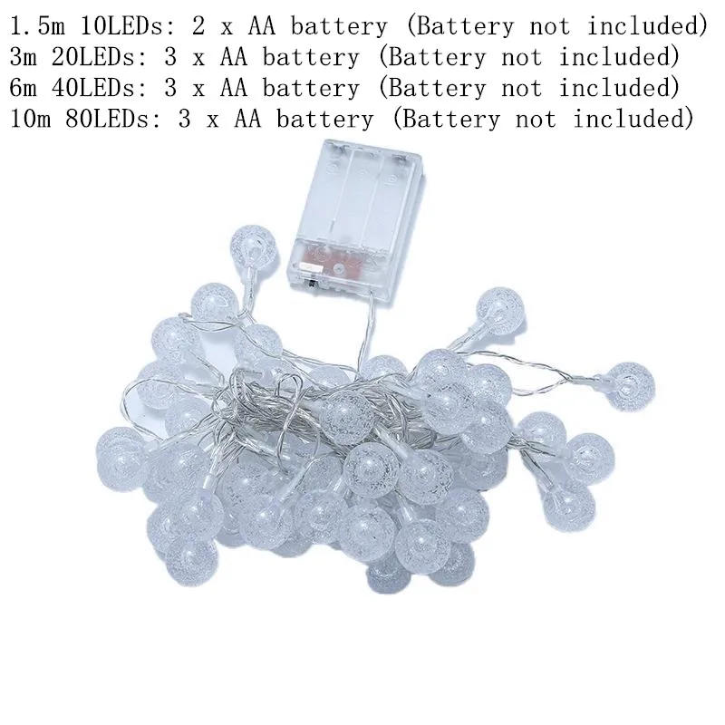 Description Picture 5 of item3M LED Light Crystal Ball Outdoor Garden Camping Light String 20 LED Lights Waterproof Garland Light Ramadan Decorations
